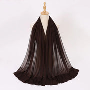 Pleated Chiffon Hijab Ladies Shawl - Palm and Thread