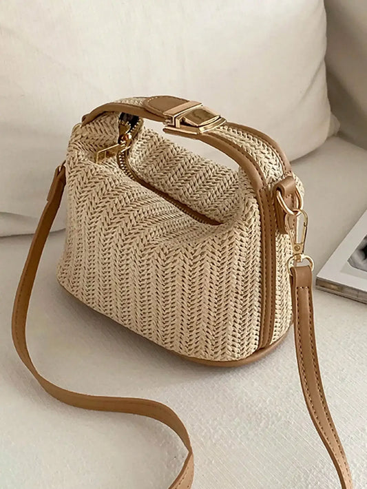 New Grass Weaving Small Bag - Palm and Thread