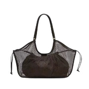 Mesh Beach Tote Foldable Bag With Inside Pocket - Palm and Thread