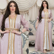 Satin Open Abaya - Palm and Thread