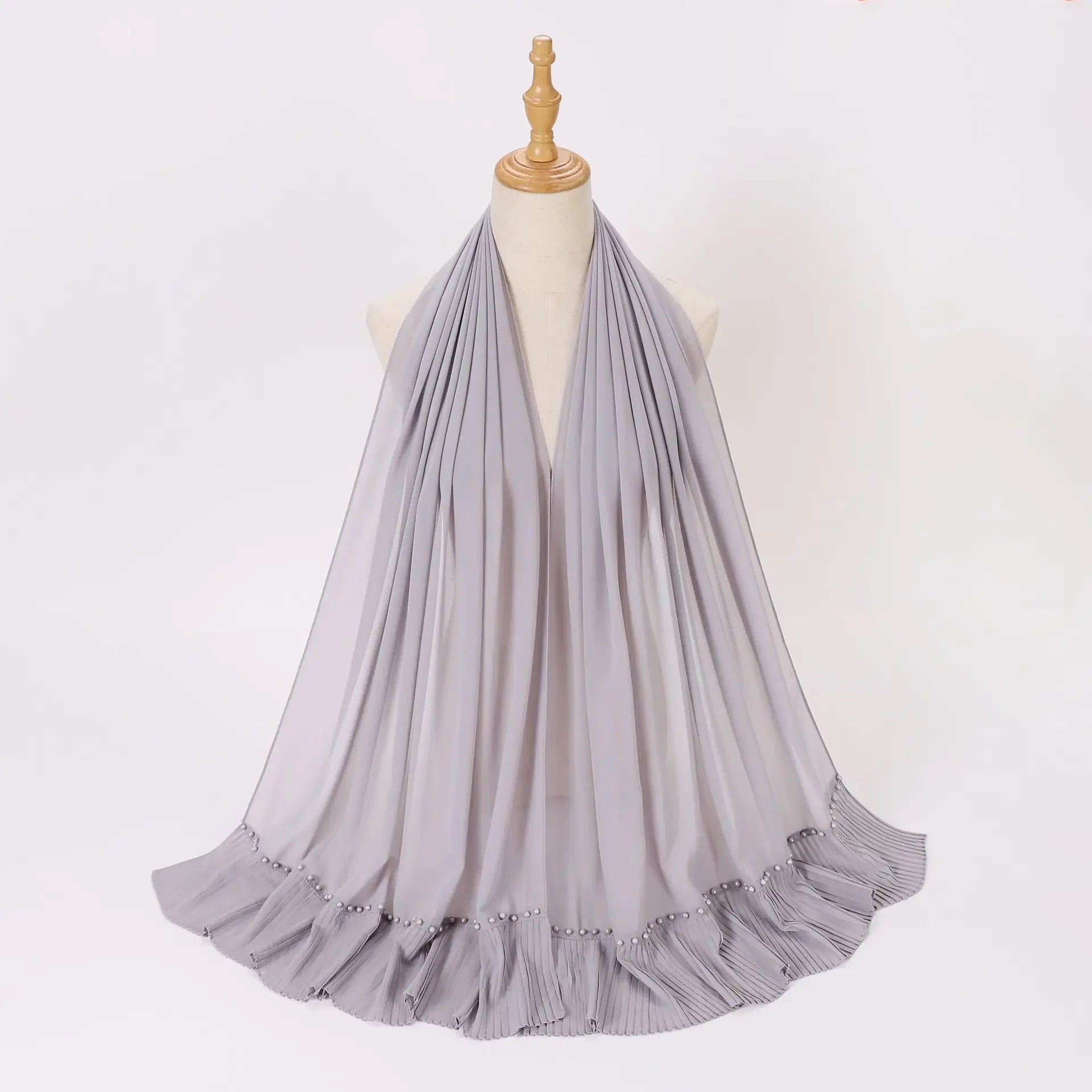 Pleated Chiffon Hijab Ladies Shawl - Palm and Thread