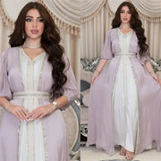 Satin Open Abaya - Palm and Thread