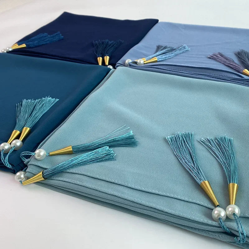 Bubble Chiffon Hijab Solid Color Long shawls - Palm and Thread