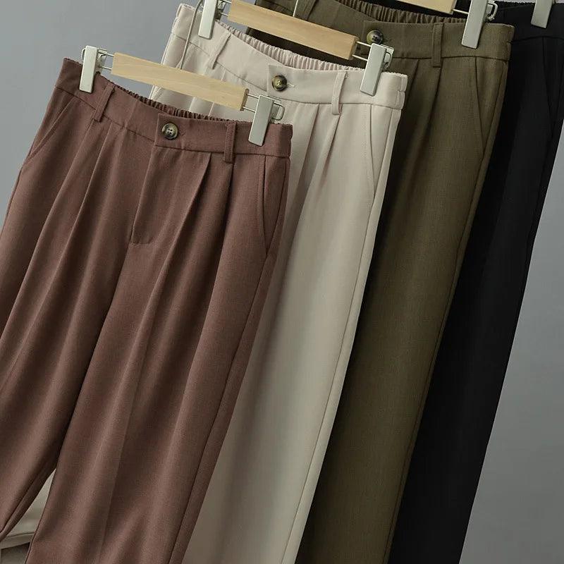 High Waist Tailored Casual Pant - Palm and Thread