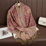 Tassel Design Paisley Jacquard Pashmina - Palm and Thread