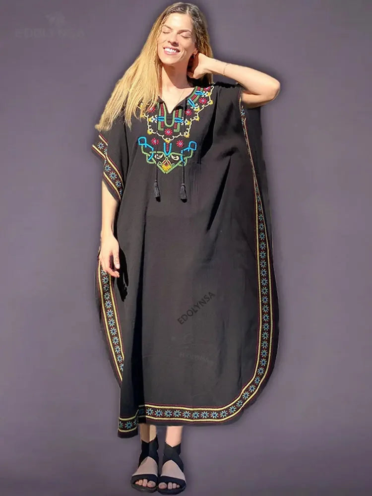 Bohemian Printed Loose Beach Dress - Palm and Thread