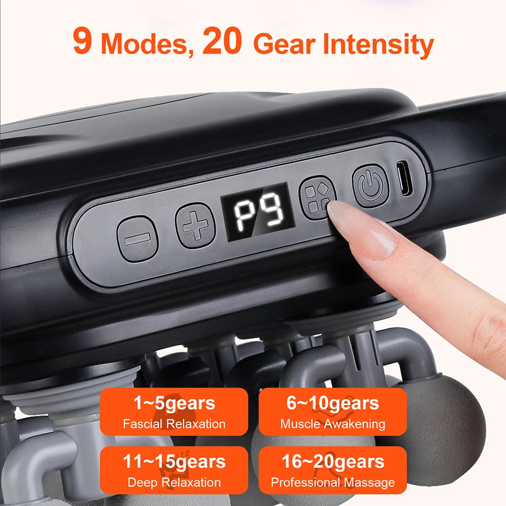 High-Frequency Gun Vibration Body Massage- 16 Head - Palm and Thread