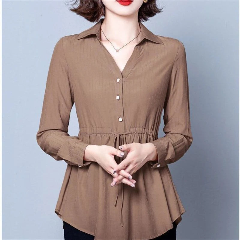 Elegant Chic V Neck Top Blouse - Palm and Thread