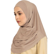 Instant Hijab Solid Color Hemp Headscarf - Palm and Thread