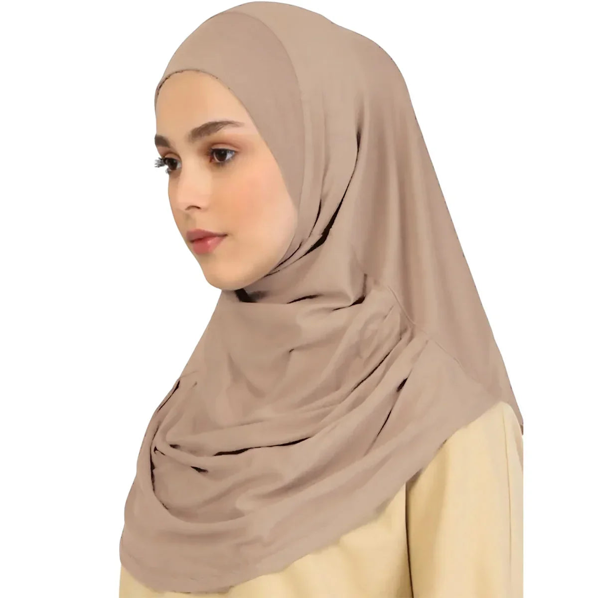 Instant Hijab Solid Color Hemp Headscarf - Palm and Thread
