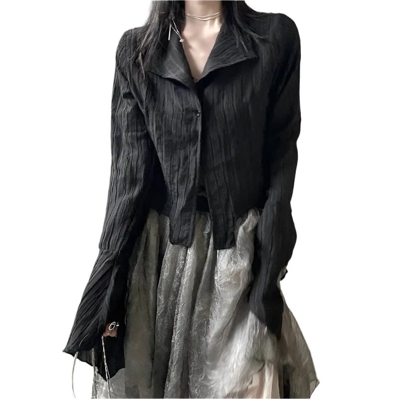 Yamamoto Style Dark Aesthetic Blouse - Palm and Thread