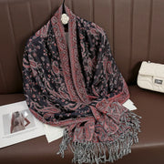 Tassel Design Paisley Jacquard Pashmina - Palm and Thread