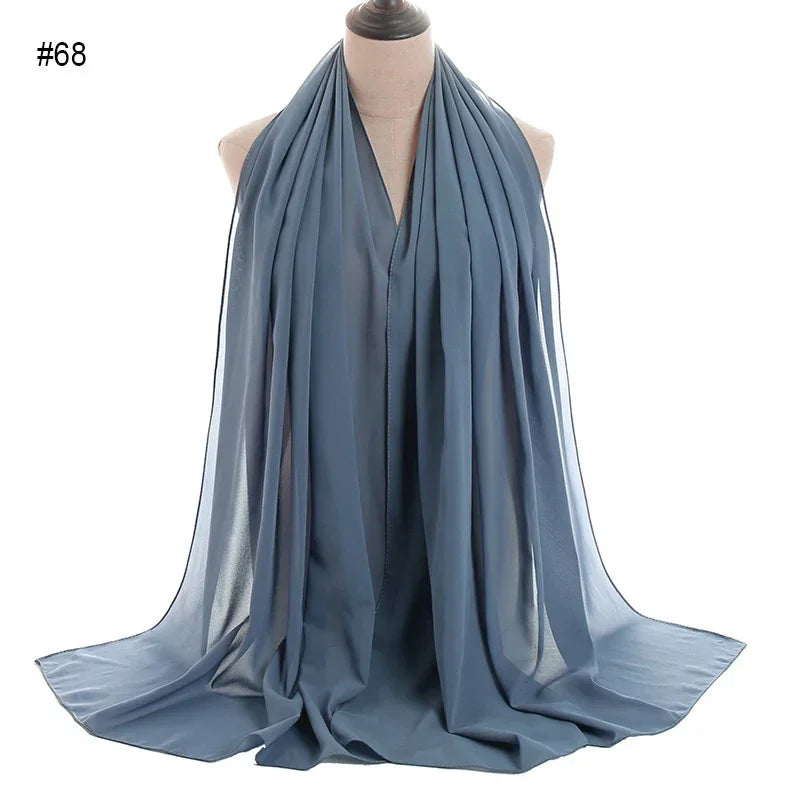 Solid Chiffon Shawl Scarf - Palm and Thread