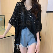 Pure Desire Hollow Lace-up V-neck Knitted Top - Palm and Thread