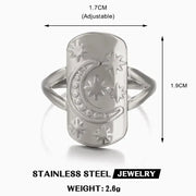 Irregular Unique Heart Metal Texture Finger Ring - Palm and Thread