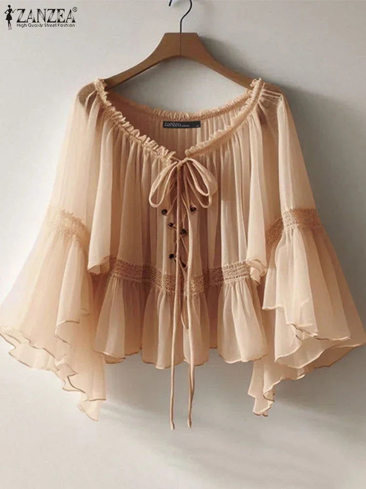 Vintage Chiffon Blouse - Palm and Thread