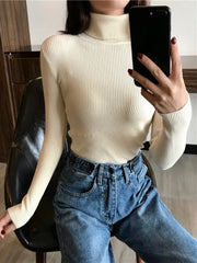 Thick Sweater Knitted Ribbed Pullover - Palm and Thread