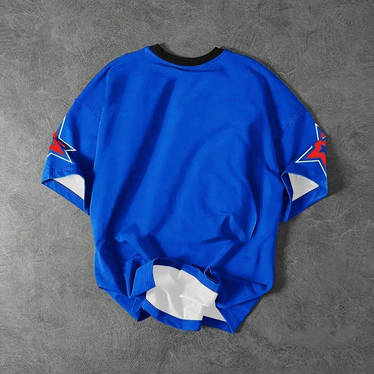 Letter Number Print Round Neck Short Sleeve T-shirt - Palm and Thread