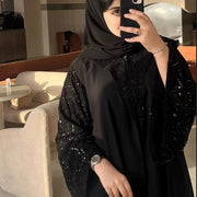 Black Open Include Hijab Turban Abaya - Palm and Thread