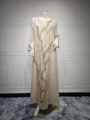 Luxury Robe Kaftan Mesh Beaded Embroidered Dress Abaya - Palm and Thread