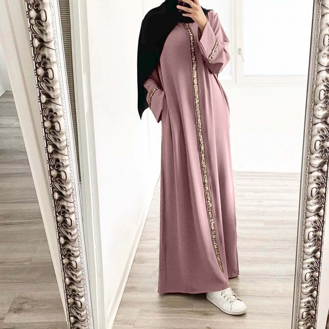 Solid Chiffon Kaftan Abaya - Palm and Thread