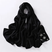 Luxury Stitch Diamond Floral Bubble Chiffon Hijab - Palm and Thread
