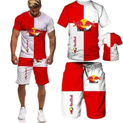 Red Bull Brand 3D Printed T-shirt Shorts Set - Palm and Thread