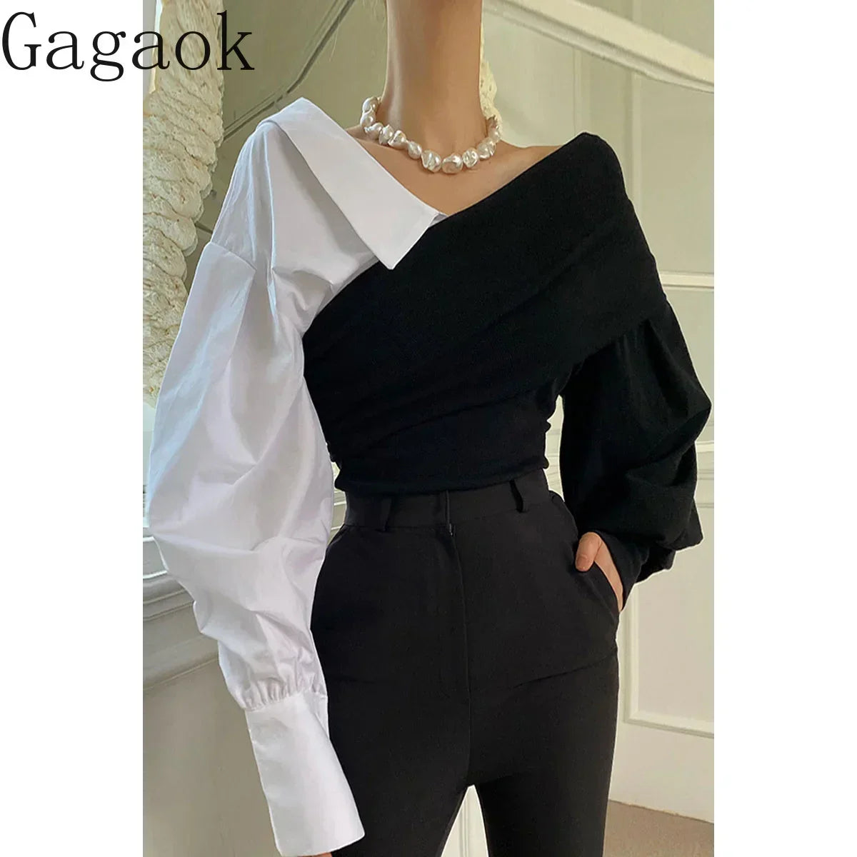 One Line Neck Off Shoulder Top - Palm and Thread