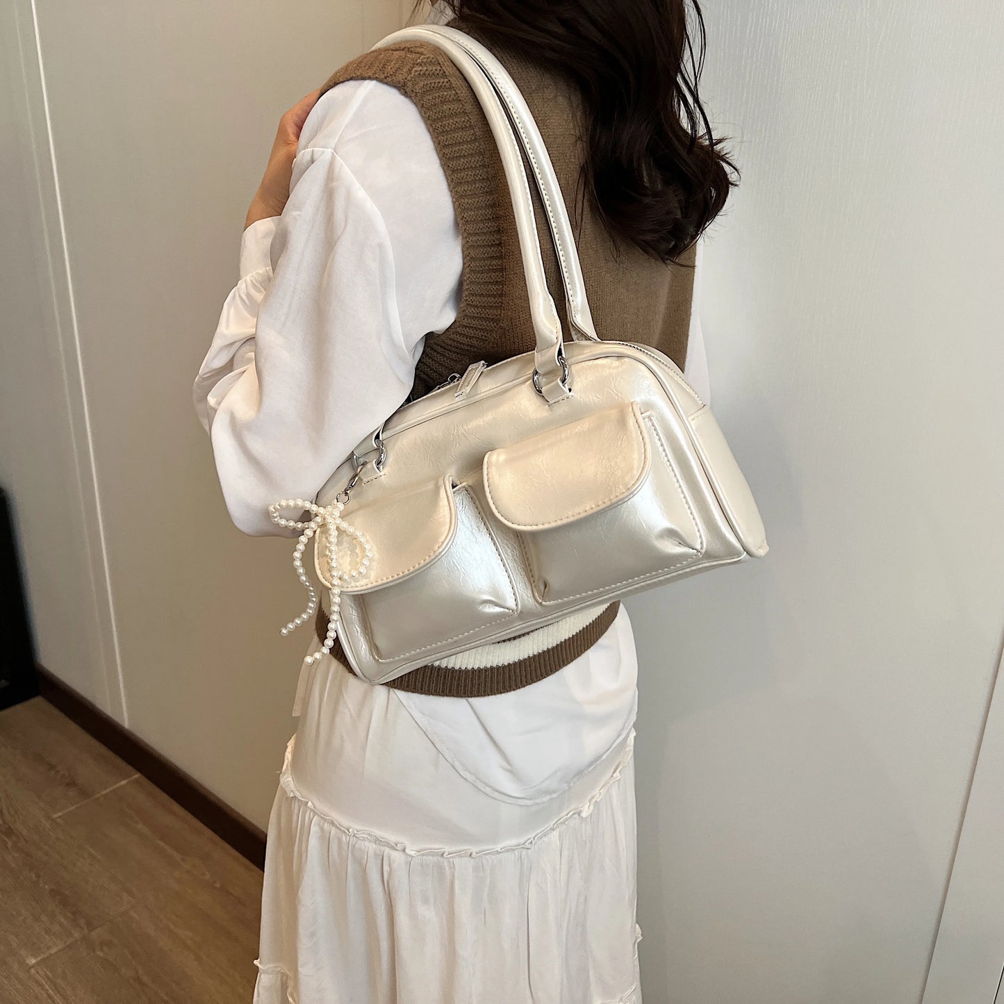 Trendy Bow Underarm Pillow Bag