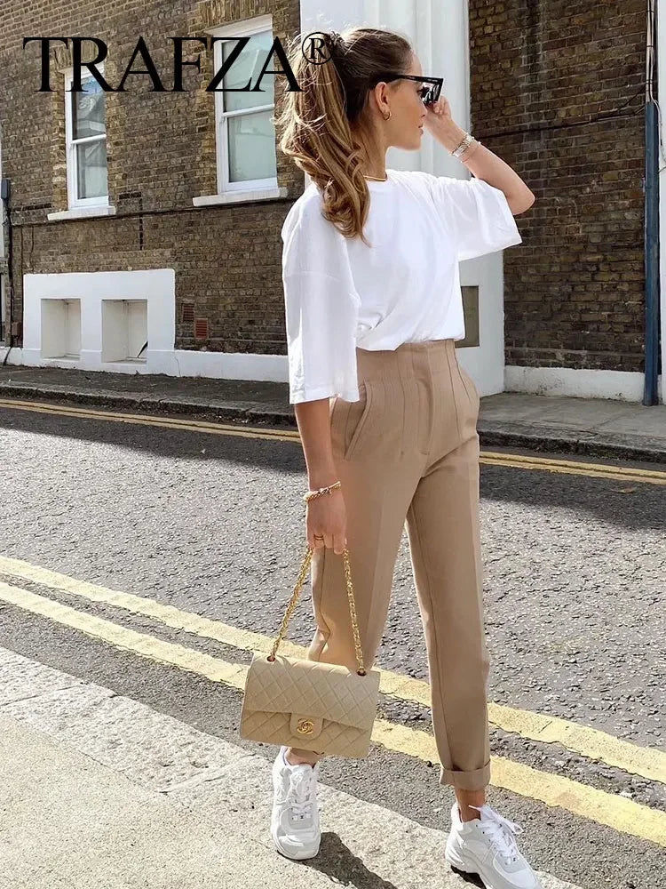 Elegant Solid Pencil Pant - Palm and Thread