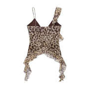 Print Ruffle Tulle Leopard Backless Top - Palm and Thread