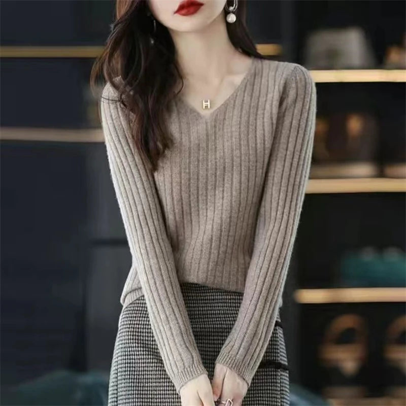 Solid Soft Ribbed Basic Knitted Sweater Top - Palm and Thread