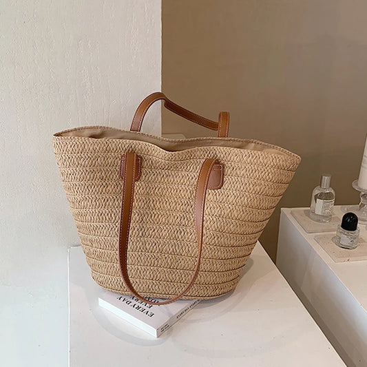 Luxury Straw Woven Basket Tote