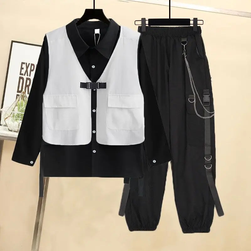 Loose Casual Shirt Vest + Handsome Pant Matching set - Palm and Thread