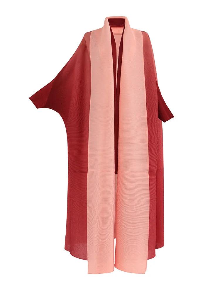 Miyake Folds Bandage Batwing Sleeve Coat Abaya - Palm and Thread