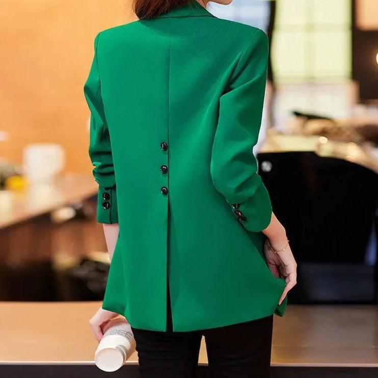 Formal Blazer Coat Long Sleeve Single Button Straight Jacket Work Wear - Palm and Thread