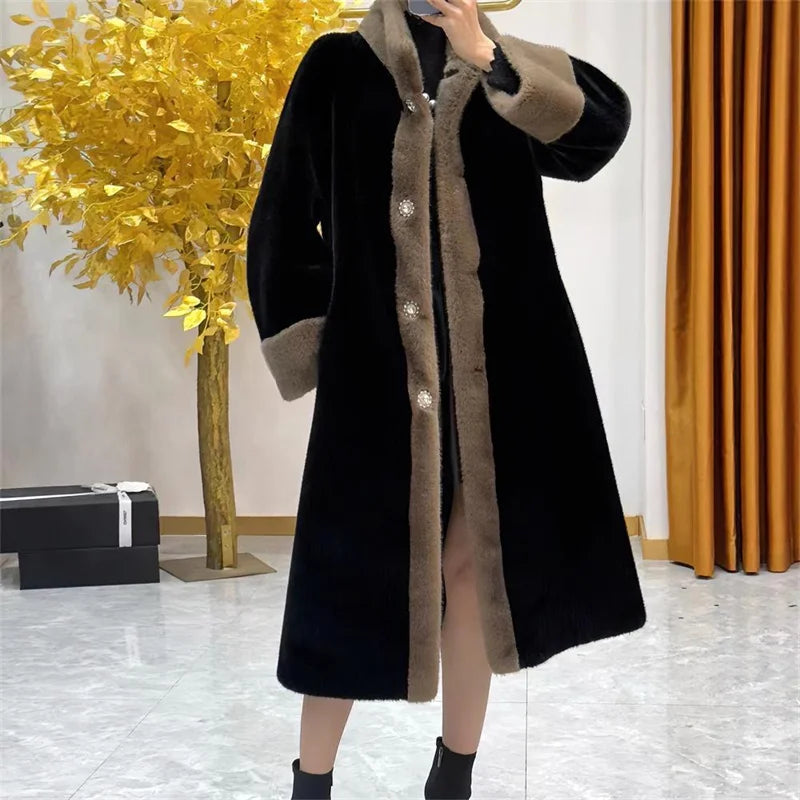 Thickened Loose Imitate Mink Fur Coat - Palm and Thread