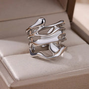 Stainless Steel Angel Feather Ring - Palm and Thread