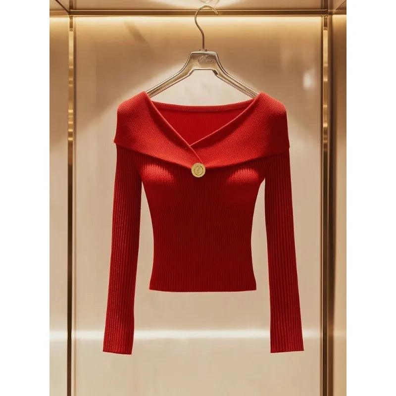 French Style Chic Slim Fit Knitted Sweater Top - Palm and Thread