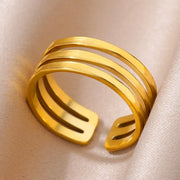 Stainless Steel Angel Feather Ring - Palm and Thread