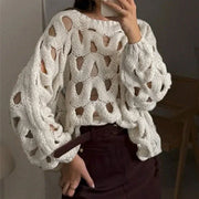 Hollow Out Resort Blouse - Palm and Thread