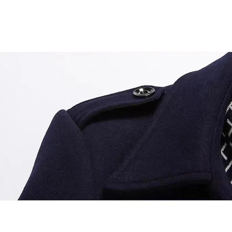 Scarf Collar Cotton-Padded Woolen Coat