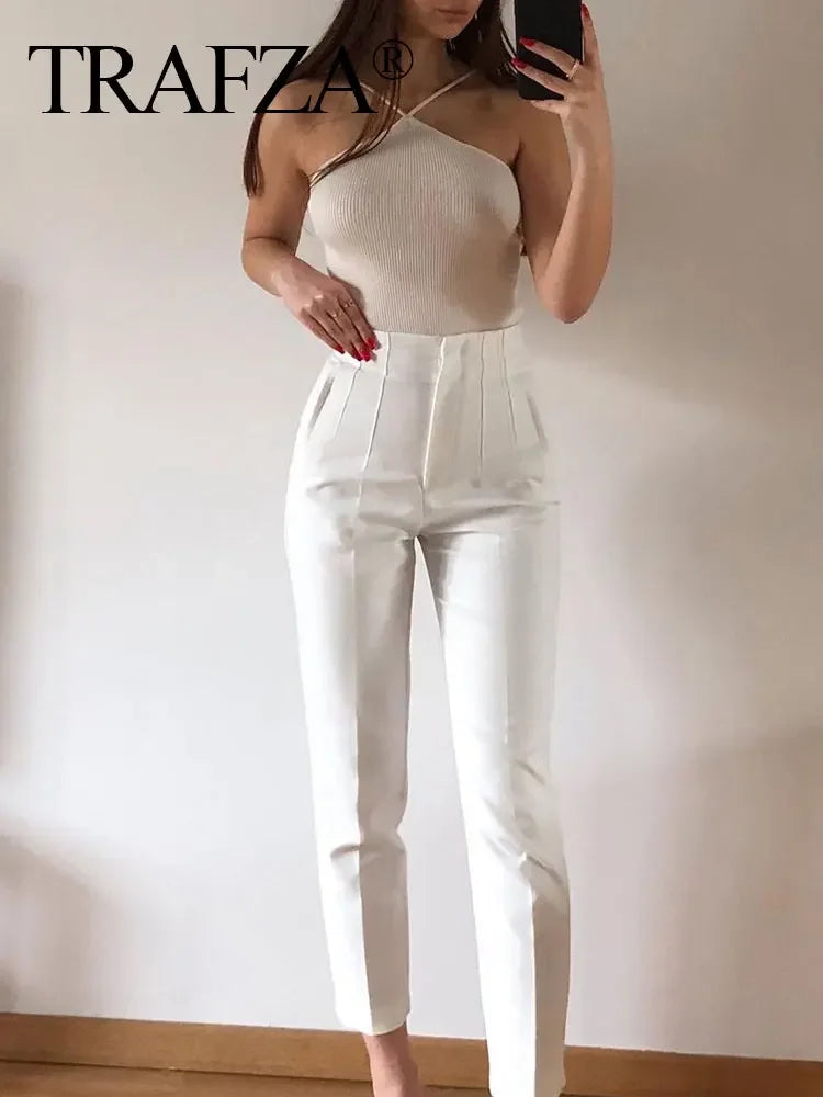 Elegant Solid Pencil Pant - Palm and Thread