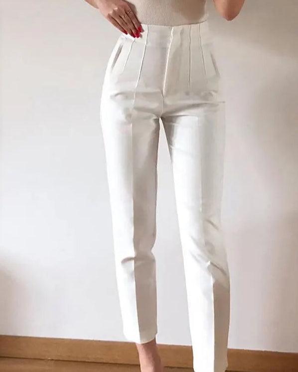 Elegant Solid Pencil Chic Pant - Palm and Thread