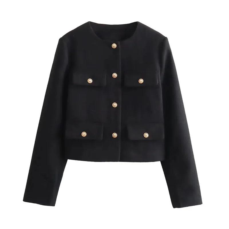 Long Sleeve Cropped Jacket Coat - Palm and Thread