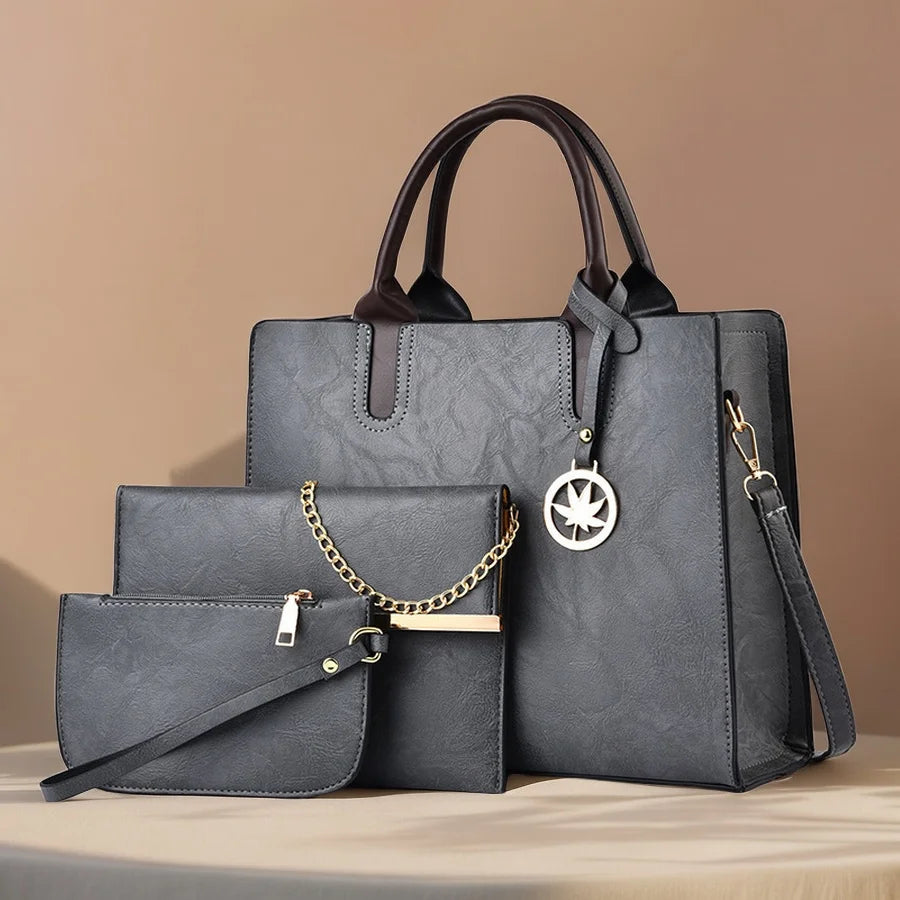 Three-Piece Set Handbag - Palm and Thread