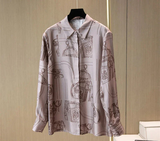Luxury Brand Design Vintage Print Top - Palm and Thread