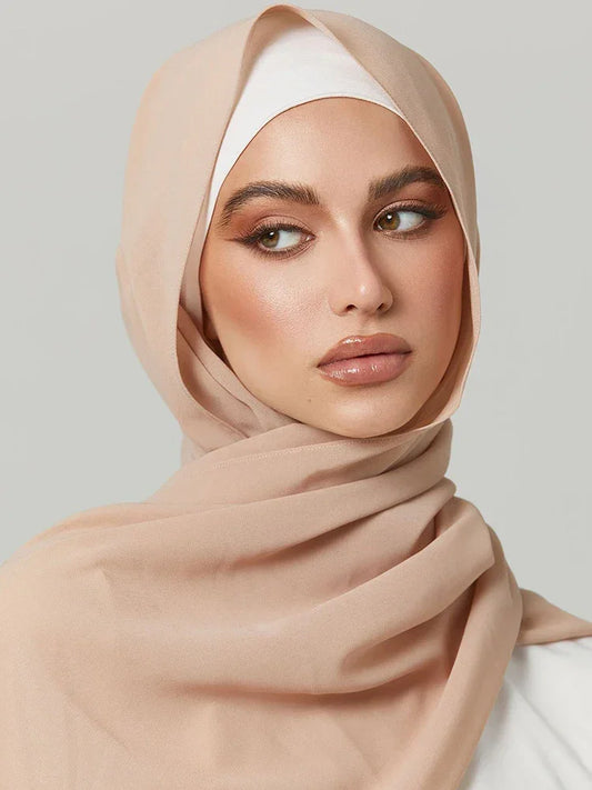 Solid Chiffon Shawl Scarf - Palm and Thread