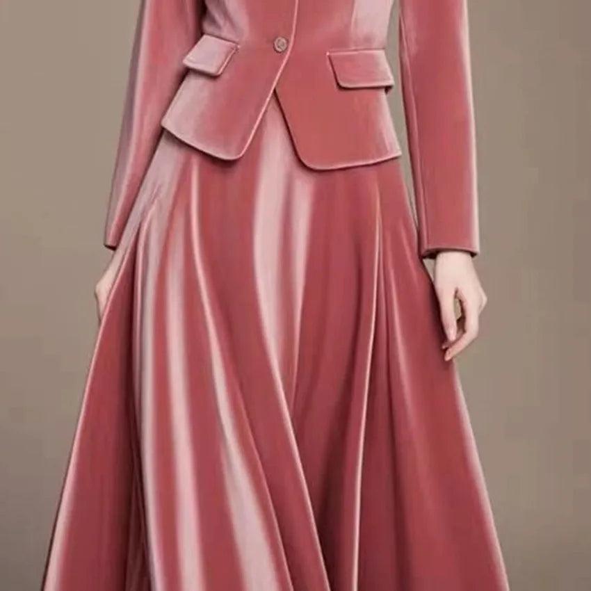 Elegant Single Breasted Jacket + Midi Skirt Suit - Palm and Thread