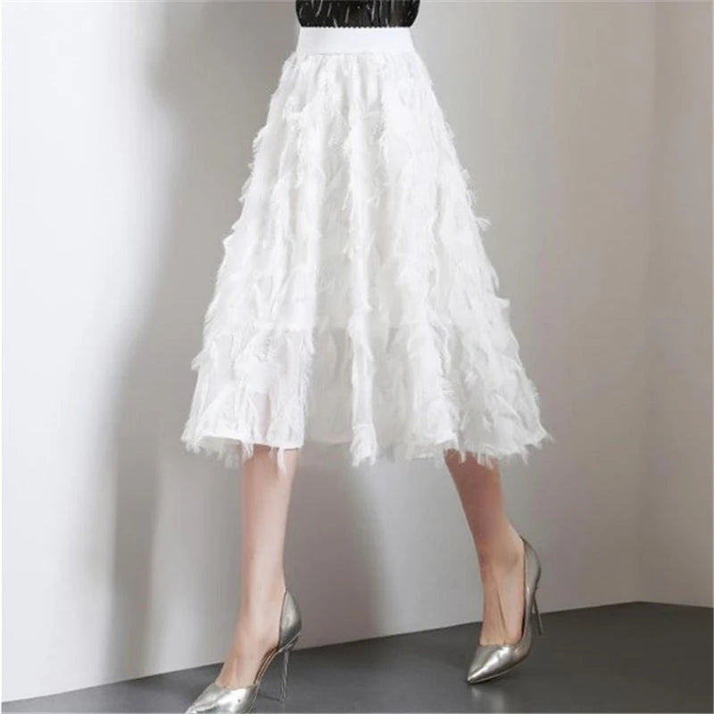 Tassels Elastic Chic Fairy Sweet A Line Skirt - Palm and Thread